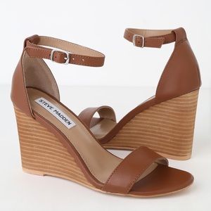 Steve Madden spring Leather wedges NWT